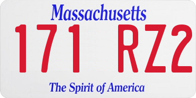 MA license plate 171RZ2