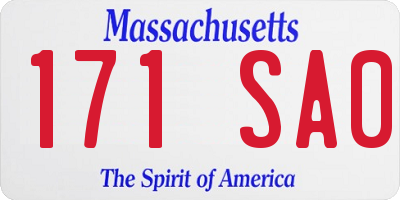 MA license plate 171SA0