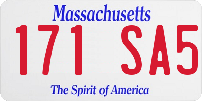 MA license plate 171SA5