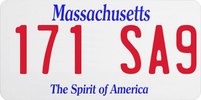 MA license plate 171SA9