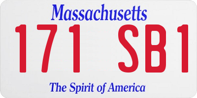 MA license plate 171SB1