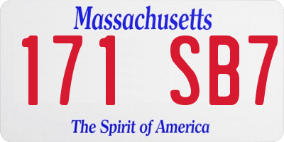 MA license plate 171SB7