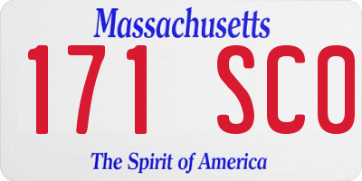 MA license plate 171SC0