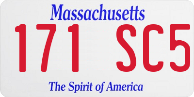MA license plate 171SC5