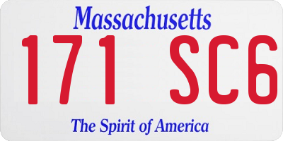MA license plate 171SC6