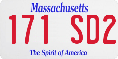 MA license plate 171SD2