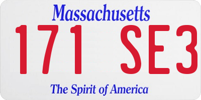 MA license plate 171SE3