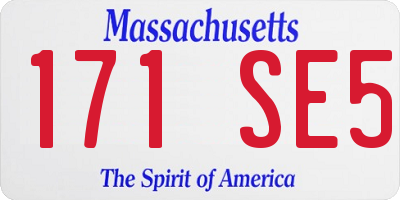 MA license plate 171SE5