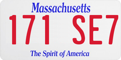 MA license plate 171SE7