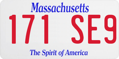 MA license plate 171SE9