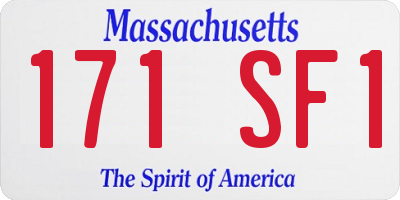 MA license plate 171SF1