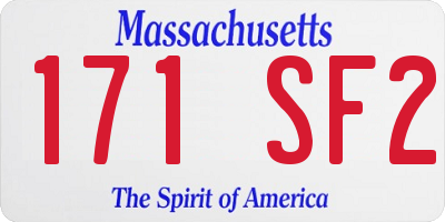 MA license plate 171SF2