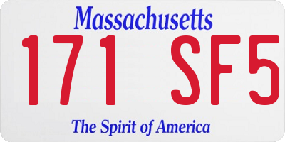 MA license plate 171SF5