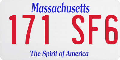 MA license plate 171SF6