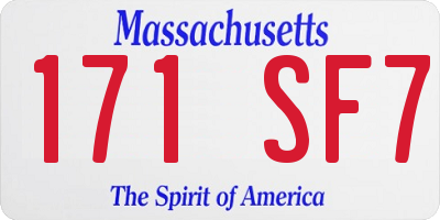 MA license plate 171SF7