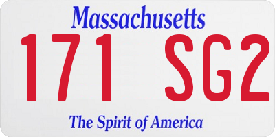 MA license plate 171SG2