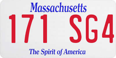 MA license plate 171SG4