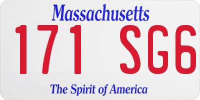 MA license plate 171SG6