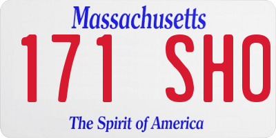 MA license plate 171SH0