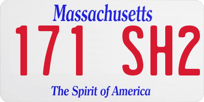 MA license plate 171SH2