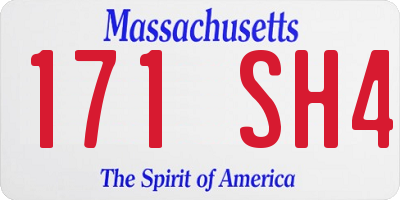 MA license plate 171SH4