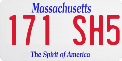 MA license plate 171SH5