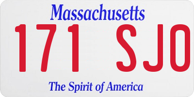 MA license plate 171SJ0