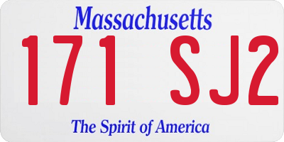 MA license plate 171SJ2