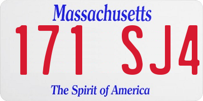 MA license plate 171SJ4