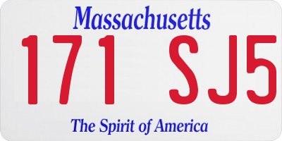 MA license plate 171SJ5