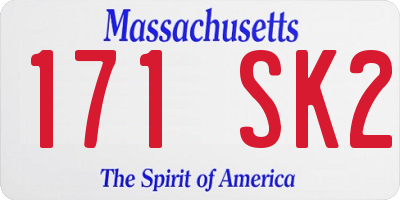 MA license plate 171SK2