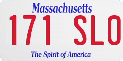 MA license plate 171SL0