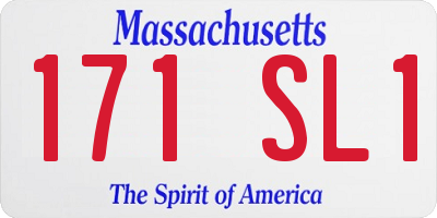 MA license plate 171SL1