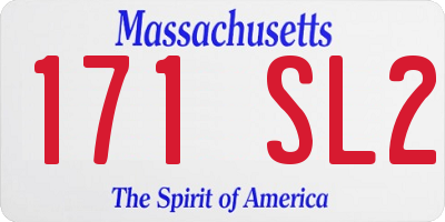 MA license plate 171SL2