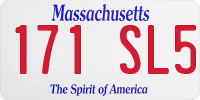 MA license plate 171SL5
