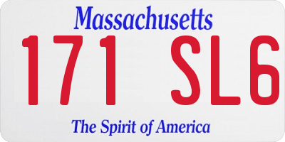 MA license plate 171SL6