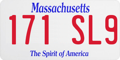 MA license plate 171SL9