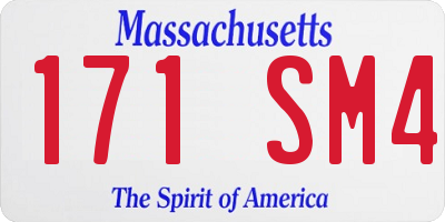 MA license plate 171SM4