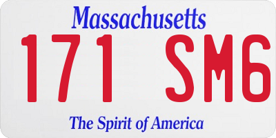 MA license plate 171SM6