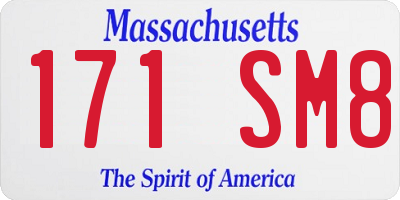 MA license plate 171SM8