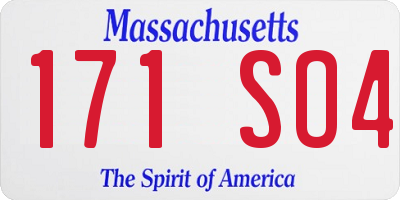 MA license plate 171SO4