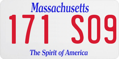 MA license plate 171SO9