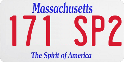 MA license plate 171SP2