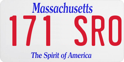 MA license plate 171SR0