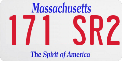MA license plate 171SR2