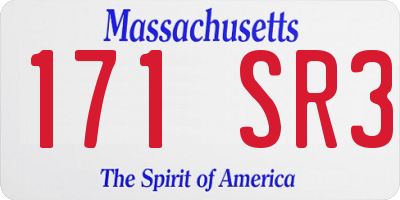 MA license plate 171SR3