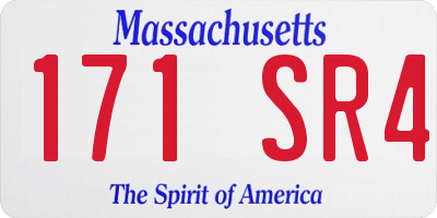 MA license plate 171SR4