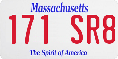 MA license plate 171SR8