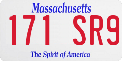 MA license plate 171SR9