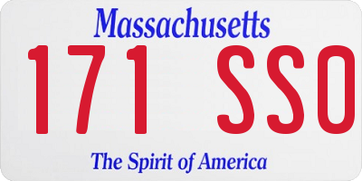 MA license plate 171SS0